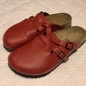 Birkenstock Red Slip On Shoes Size 10